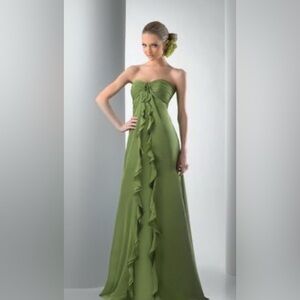 Bari Jay Strapless Lettuce /Lime Green Gown XS